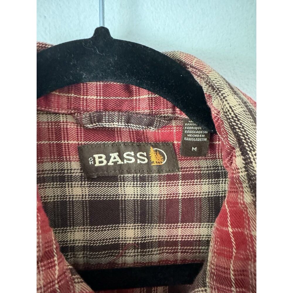 Bass Outdoors Brown Plaid Button Front Casual Shirt Men’s Size Medium Fishing - Picture 5 of 6